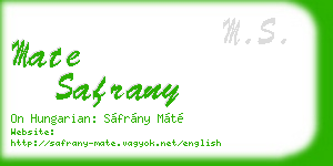 mate safrany business card